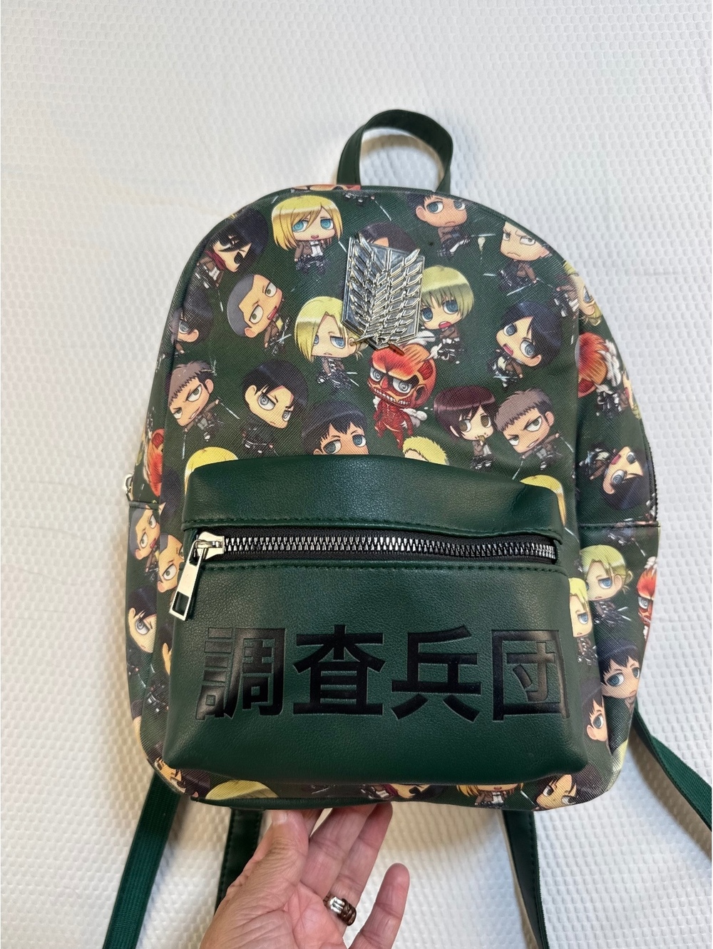 Attack on Titan Bioworld Chibi Survey Corps Mini Backpack Anime Green